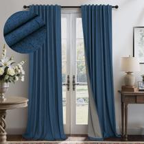 Cortinas Pitalk Navy Blue Blackout 244 cm, linho texturizado x2 Cortinas Pitalk Navy Blue Blackout 244 cm, linho texturizado x2