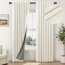 Cortinas Pitalk Room Darkening 160x160cm, algodão, linho, creme Cortinas Pitalk Room Darkening 160x160cm, algodão, linho, creme