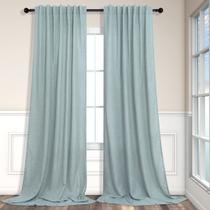 Cortinas Pitalk Seafoam Green Linen Blend 240x245cm 2 painéis