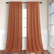 Cortinas Pitalk Terracotta de 213 cm de comprimento para sala de estar com 2 painéis