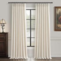 Cortinas plissadas, cortinas extra longas, 274 cm, 2 painéis, creme marfim Cortinas plissadas, cortinas extra longas, 274 cm, 2 painéis, creme marfim