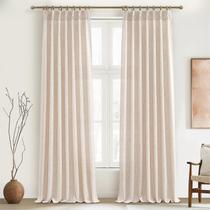 Cortinas plissadas de linho de 260 cm de comprimento para janelas de 250 a 260 cm Cortinas plissadas de linho de 260 cm de comprimento para janelas de 250 a 260 cm