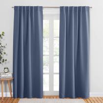 Cortinas PONY DANCE Blackout 213 cm com isolamento térmico azul
