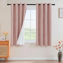 Cortinas Prince Deco Natural Linen 100% Blackout 115 x 114 cm rosa