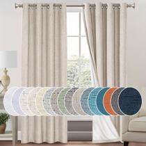 Cortinas PrinceDeco 100% Blackout Linen 213 cm l x 213 cm l 2 painéis Cortinas PrinceDeco 100% Blackout Linen 213 cm l x 213 cm l 2 painéis
