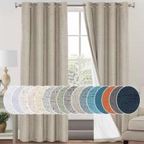 Cortinas PrinceDeco 100% Blackout Linen Texturizadas 213x213cm Pedra Cortinas PrinceDeco 100% Blackout Linen Texturizadas 213x213cm Pedra