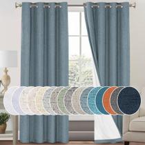 Cortinas PrinceDeco Linen Blackout 100% Blackout 132x213cm azuis Cortinas PrinceDeco Linen Blackout 100% Blackout 132x213cm azuis