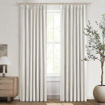 Cortinas QJmyDeco Buttercream Blackout 228 cm, linho, 2 painéis