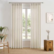 Cortinas RAIN CITY, extra longas, plissadas, transparentes, 3,6 m, creme, conjunto de 2 Cortinas RAIN CITY, extra longas, plissadas, transparentes, 3,6 m, creme, conjunto de 2