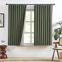 Cortinas RAIN CITY Verde oliva escuro Blackout Linen 160x160cm Cortinas RAIN CITY Verde oliva escuro Blackout Linen 160x160cm