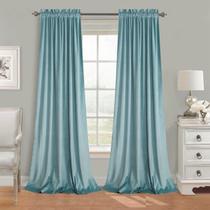 Cortinas Roslynwood Velvet - 300cm, Azul, 2 Painéis