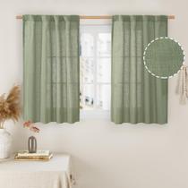 Cortinas: roupa de cozinha LAMIT, 86x102cm, verde sálvia, 2 painéis