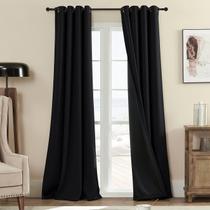 Cortinas Rutterllow 100% Blackout 340 GSM 213x213cm 2 painéis