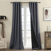 Cortinas Rutterllow Total Blackout 340 GSM Cinza escuro 132x213cm