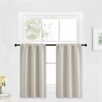 Cortinas RYB HOME Blackout Short Cafe W 74 x L 91 cm Naturais 2 painéis
