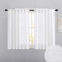 Cortinas RYB HOME Linen Texturizadas Semi Sheer 132x114cm - Brancas