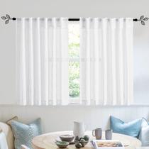 Cortinas RYB HOME Linen Texturizado Sheer W 132 x L 91cm - Branco