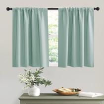 Cortinas RYB HOME Rod Pocket Blackout Aqua W107 x L91cm 2 painéis