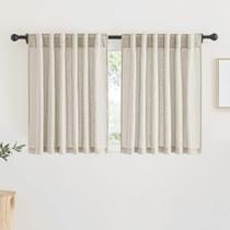 Cortinas RYB HOME Sheer Linen W 52 x L 36 cm 2 peças Angora