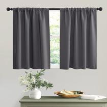 Cortinas RYB HOME Short Grey 42x36cm para quarto, conjunto de 2