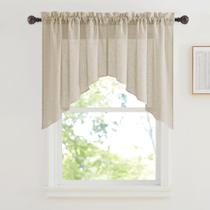 Cortinas RYB HOME Swag Valances Linen Semi Sheer Bege 36x36 polegadas