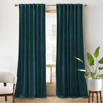 Cortinas RYB Home Teal Velvet 213 cm de comprimento 2 painéis
