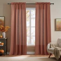 Cortinas RYB HOME Terracotta Linen Blend 132x213cm 2 painéis