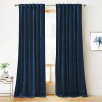 Cortinas RYB HOME Velvet Blackout 240x260cm azul marinho 2 painéis