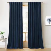 Cortinas RYB HOME Velvet Navy Blue 260x260cm com redução de ruído