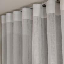 Cortinas Sala/Porta/Janela De Voil Linho Com Forro Blackout Wave Sob Medida 4,00x2,60