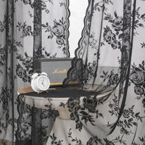 Cortinas SEEKRIGHT de renda preta com 213 cm de comprimento, góticas, florais x2 Cortinas SEEKRIGHT de renda preta com 213 cm de comprimento, góticas, florais x2
