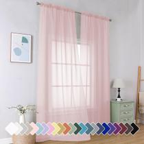 Cortinas Simplebrand Blush Sheer 244 cm, roxo claro, 2 painéis