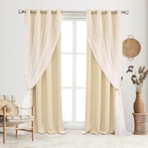 Cortinas SOFJAGETQ Biscotti Bege de dupla camada 132x160cm Cortinas SOFJAGETQ Biscotti Bege de dupla camada 132x160cm
