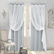 Cortinas SOFJAGETQ Cinza claro 132x160 cm 2 painéis Cortinas SOFJAGETQ Cinza claro 132x160 cm 2 painéis
