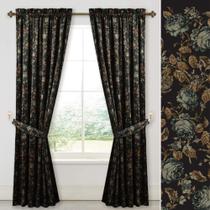 Cortinas StangH Black Velvet com 213 cm de comprimento com design floral x2