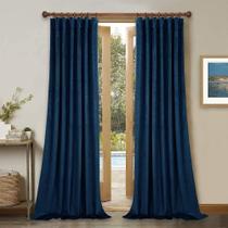 Cortinas StangH Blue Velvet, 108 polegadas de comprimento, quarto, 2 painéis