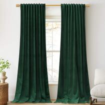 Cortinas StangH Extra Long Velvet Verde Escuro 3m x 3m 2 painéis