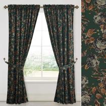 Cortinas StangH Green Velvet com 213 cm de comprimento com estampa floral de luxo