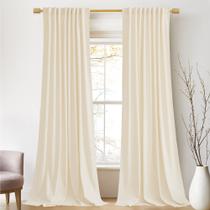 Cortinas StangH Ivory White Velvet 274 cm, porta deslizante, 2 painéis