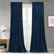 Cortinas StangH Navy Blue Velvet 213x213cm Blackout 2 painéis