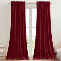 Cortinas Stangh Red Velvet, 29 cm de comprimento, Natal, 2 painéis