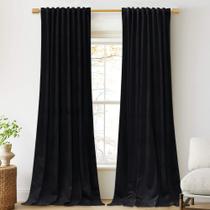 Cortinas StangH Velvet Blackout 244cm Black Thermal 2 painéis