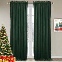 Cortinas StangH Verde Escuro Velvet 132x213cm - Blackout