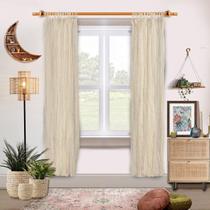 Cortinas TARAN LIVING Crinkle Sheer 213x213cm 2 painéis bege