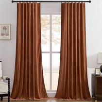 Cortinas Timeper Burnt Orange Velvet W132 x L213cm 2 painéis Cortinas Timeper Burnt Orange Velvet W132 x L213cm 2 painéis