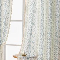 Cortinas TIVNICO Boho Blue Sage White 180x183cm, mistura de linho Cortinas TIVNICO Boho Blue Sage White 180x183cm, mistura de linho