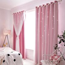 Cortinas Tongcan Pink Star para crianças e meninas, quarto de 135 x 215 cm, 2 painéis Cortinas Tongcan Pink Star para crianças e meninas, quarto de 135 x 215 cm, 2 painéis