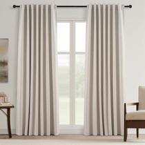 Cortinas Topfinel Blackout Linen 254 cm com ganchos, conjunto de 2 painéis