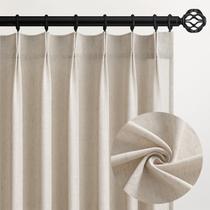 Cortinas Topfinel Pinch Pleated Oatmeal Linen 234 cm com ganchos
