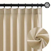 Cortinas Topfinel Pinch plissadas 228x229cm, algodão bege, linho Cortinas Topfinel Pinch plissadas 228x229cm, algodão bege, linho